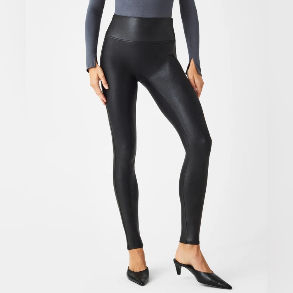 SPANX Faux Leather Leggings Size Small Petite
